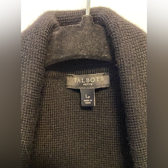 EUC Talbots Black Notch Collar Sweater Jacket - Picture 3 of 5